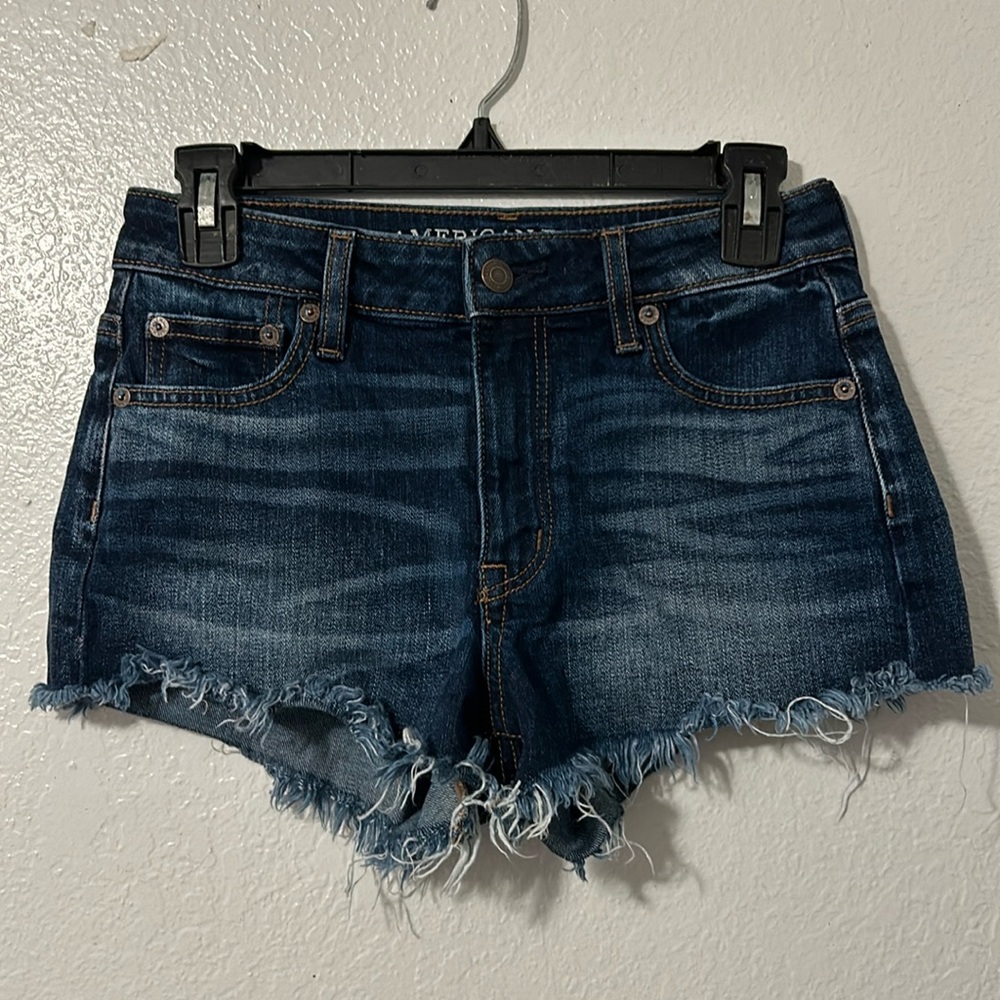 American Eagle Size 0 Vintage Hi-Rise Festival Stretch Denim Shorts